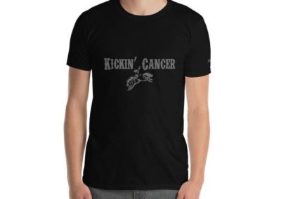 Kickin' Cancer Black T-shirt on male front view