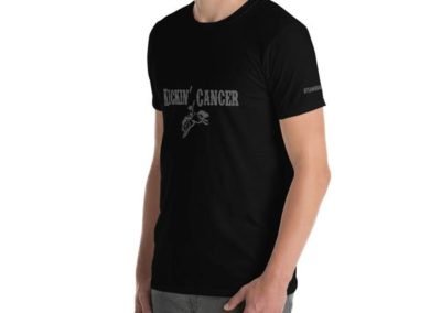 Kicking Cancer Black Tishirt on male